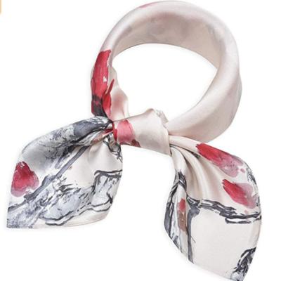 China Wholesale Custom Square 100% Silk Satin Designer Bandana Head Scarf Square Print Silk Scarf for sale