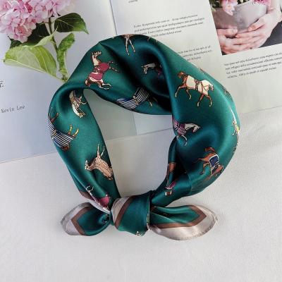 China Wholesale Luxury Designer Fashion Head Hair Hijab Square Scarf Printing 100%Pure Silk Square Scarf For Women for sale