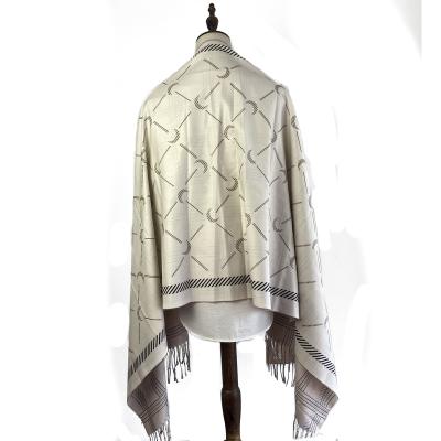 China Winter Warm Classic Faux Cashmere Tassels Design Fashion Scarf Cape Shawls Women Long Winter for sale