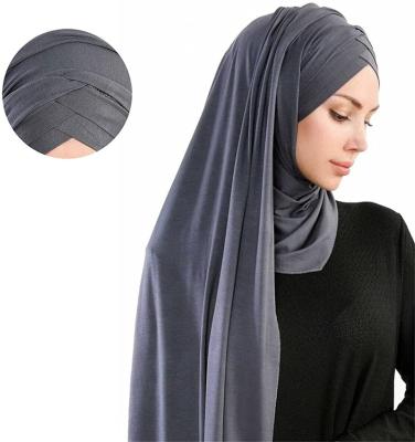 China Wedding Women Tank Top Hijab Solid Color Hijab Shawls And Wraps Light Soft Soft Instant Muslim Stretch Head Scarf for sale