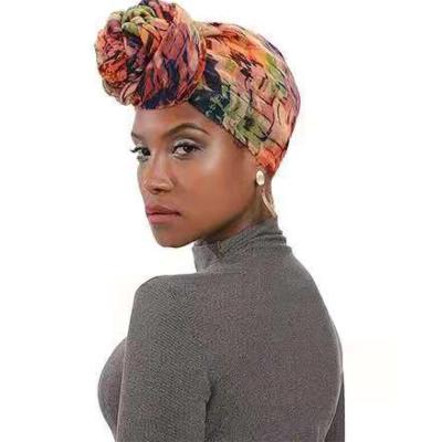 China Hot Selling 100% Polyester African Headscarf Muslim Turban Women Long Printed Chiffon Scarf Africa Headscarf And Shawls for sale