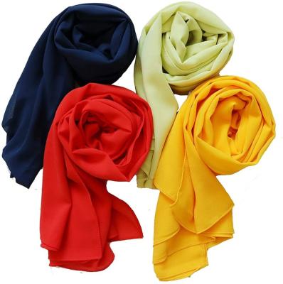 China 2022 Latest Design Custom Color Shawls Scarves Wedding Veil Lightweight Soft Chiffon Premium Women Muslim Hijab Scarf for sale