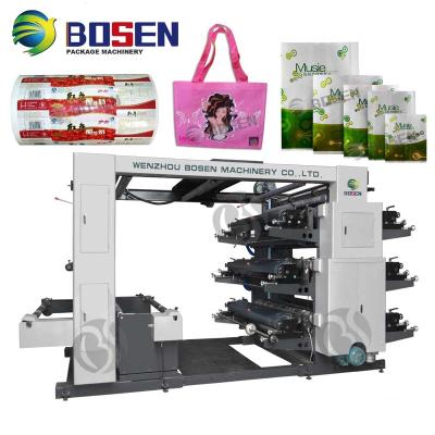 China Bill Printer 6 Colors Flexographic Printing Machine Price Non Vellum Plastic Film T Shirt Bag for sale