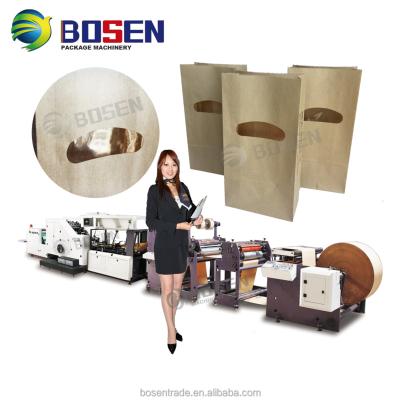 China Hotels BS 460w Paper Bag Making Machine With Window Pacthing And Punching for sale