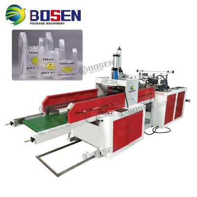 China Flat Bag Cold Cut T-shirt Hot Sealing Plastic Bag Making Machine Price for sale