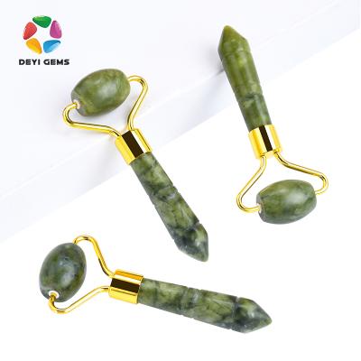 China Whitening Quality Assurance Green Jade Roller For Facial Jade Roller Natural Single Head Massage for sale