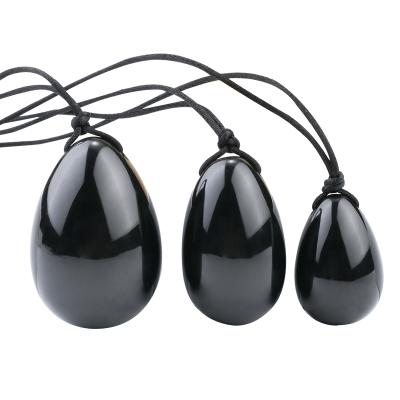 China 2021 China Best Seller Natural High Quality Black Obsidian Yoni Egg for Kegel Exercise for sale