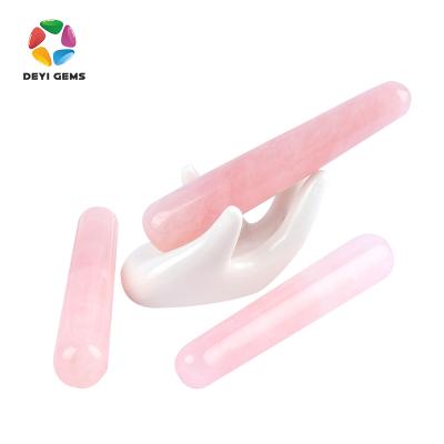 China Tighten Best Seller 110mm Jade Magic Wand Wholesale 100% Natural Rose Quartz Yoni Wand For Women Kegel Exercise for sale