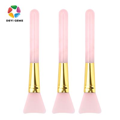 China Whitening Rose Quartz Handheld Jade Pink Wholesale Natural Facial Cleansing Brush For Skin Care Routine for sale