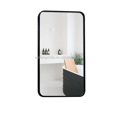 China CLASSIC Black Aluminum Metal Large Rectangle Modern Wall Mirror 60 x 120 for sale