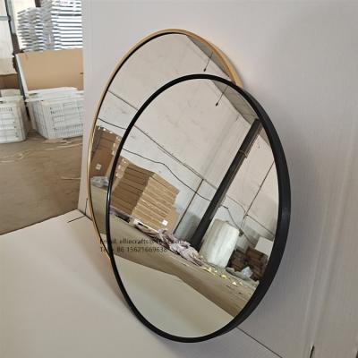 China CLASSIC Design Large 50cm 60cm 80cm Frame Black Round Aluminum Luxury Wall Gold Decorative Makeup Mirror for sale