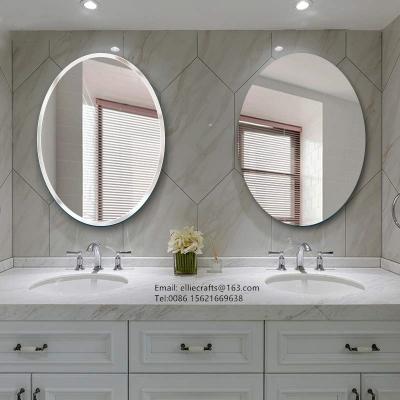 China Modern Bulk Wholesale Customized Size Frameless Oval Mirror, Trimmed Edge Mirror Tiles, Wall Decorative Frameless Mirror for sale