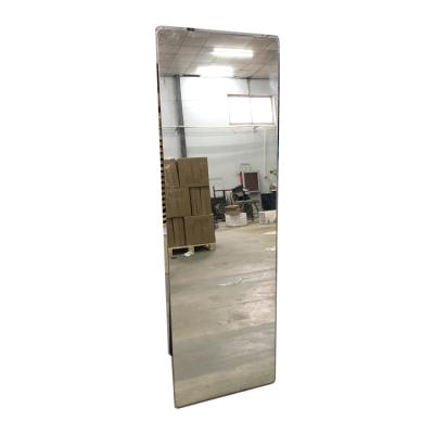 China CLASSIC Full Length Floor Mirror Aluminum Body Standing Up Large Leaning Mirror Large Rounded Corner Rimless Long Dressing Mirror for sale