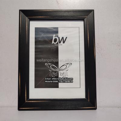 China Wholesale Good Quality Black Plastic Wooden Picture Frame WPC Home Decoration Picture Frame 4x6 5x7 Bulk Gifts MDF Distressed Picture Frame for sale