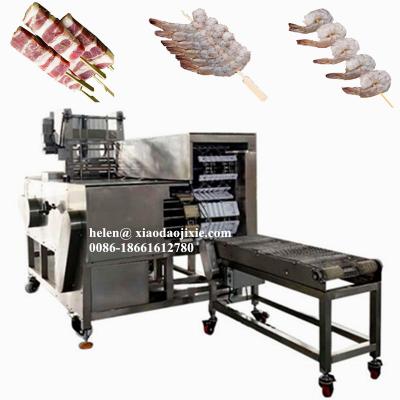 China Big Capacity Pork Vannamei Shrimp Seafood Kebab Skewer Machine, Kebab Skewer Skewer Making Machine for sale