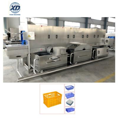 China Hotels automatic plastic crate washing machine, plastic container washing machine, plastic bucket washing machine for sale