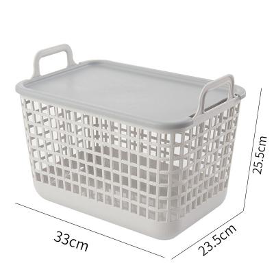 China Worthwhile viable buy plastic stackable bathroom bedroom clothes storage basket with lid for sale