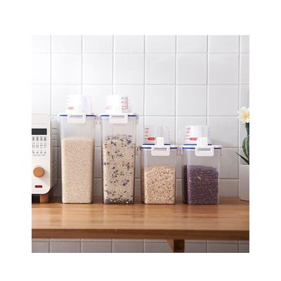 China Freshness Preservation Factory Wholesale Price Concessions Reusable Cereal Snacks Clear Plastic Dry Food Storage Tub for sale