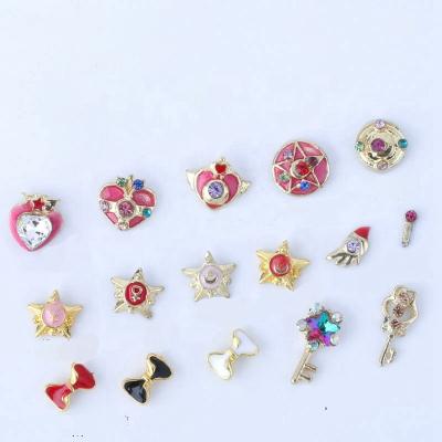 China Good Quality Sailor Moon Series 3D Alloy Metal Nail Art Accessory Decoration for sale