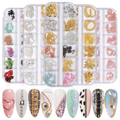 China Alloy Mixed Nail Chain Jewelry For Nail Art Decoration Fashion Accessories Nail Charms For DIY Manicure Design for sale