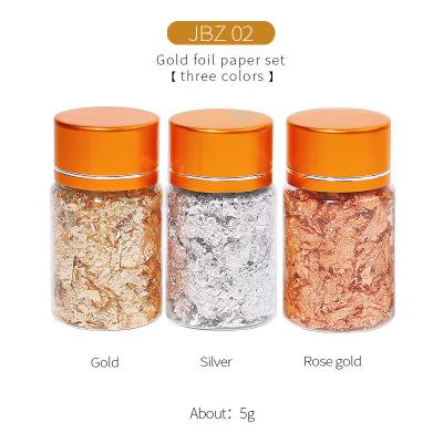 China Nail Art Gold Sliver Copper Foil Glitter Sparkles Craft Foil Flake Aluminum Foil for Gilding Nail Art DIY Decoration for sale