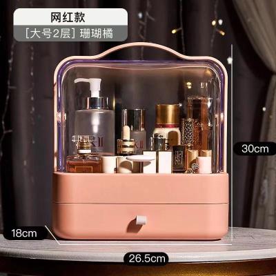 China Japan Style Small Display Make Up Organizer Portable Cosmetic Case Makeup Storage Box With Drawer for sale