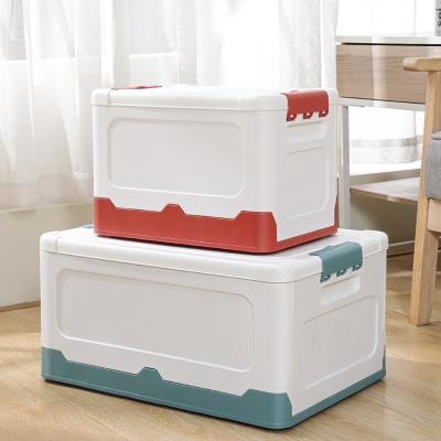 China Durable Durable Collapsible Box Bins Plastic Stackable Foldable Organizer With Lid for sale