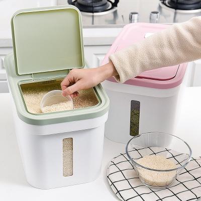 China Sustainable Custom Plastic Pet Food Rice Storage Container Box Container With Lid for sale