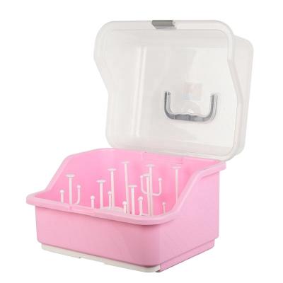 China Plastic Sustainable Feeding Rack Baby Bottle Drying Storage Box for sale