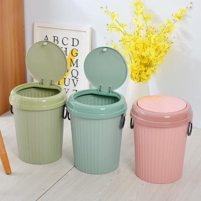 China Colorful Press Flip Dustbin Trash Bins Viable Household Hand Garbage For Sale for sale