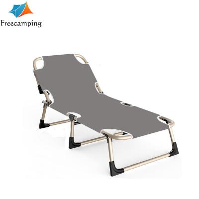 China Lightweight Lightweight Adjustable Pool Bed Sun Recliner Sun Recliner Camping Folding Cot Cradle Steel for sale