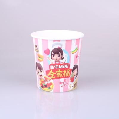 China Disposable 500ml Food Grade Disposable Custom Design Paper Cup With Paper Lid For Cookie Candy for sale