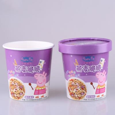 China Disposable High Quality 16oz Disposable Paper Cup With Paper Lid For Food Packaging for sale