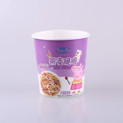 China New Design 16oz Food Grade Disposable Single Wall Paper Cup With Paper Lid For Snack Packing for sale