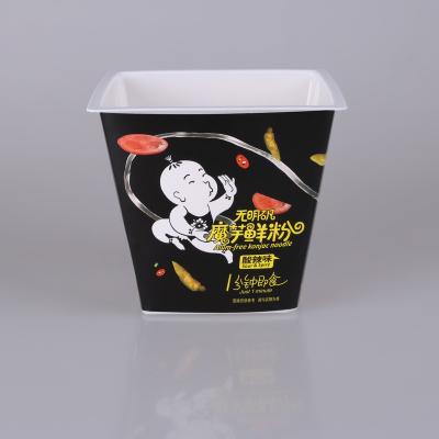 China 800ml Square Square Custom Design Disposable Plastic PP Bowl For Instant Noodles for sale