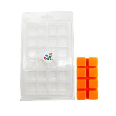 China Recycled Materials 24 Cavity Candle Mold Biodegradable Plastic Wax Melt Top Blocks for sale