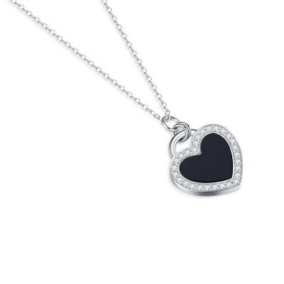 China 2021 New Arrivals 925 Sterling Silver Crystal Heart Shape Romantic Necklace for sale