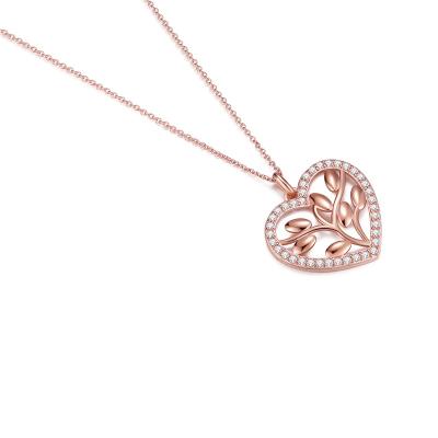 China Romantic High Quality Best Option Trendy Heart Shape 925 Silver Chain Necklace for sale