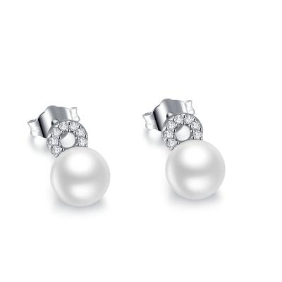 China Wholesale Romantic China High Quality 925 Sterling Silver Wedding Pearl Earrings for sale