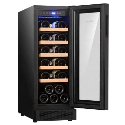 China Hotel 20 Bottles Wine Cooler 12 Inch Full Glass Door Single Zone Wine Fridge SRW-18S for sale