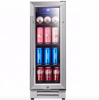 China Hotel Under Counter Beverage Fridge, Glass Door Mini Beer Refrigerator Holds 52 Cans, Removable Shelves, Touch Control for sale