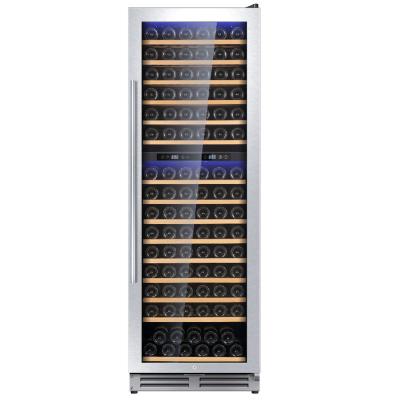 China Household Wine Cooler Two Zones Freely Holding 166 Bottles SRW-168D for sale