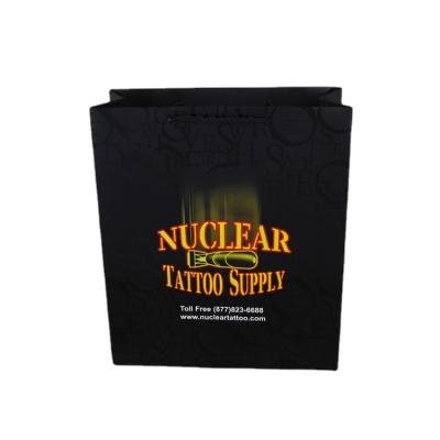 China Wholesale Custom Logo Sack Small Black Paper Bags Recyclable for sale