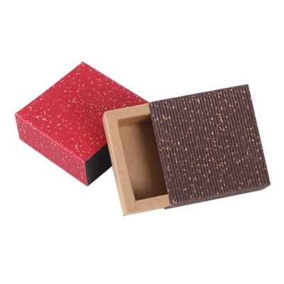 China Recycled Materials Kraft Paper Drawer Sliding Sookie Box Packaging With Sliding Cover for sale