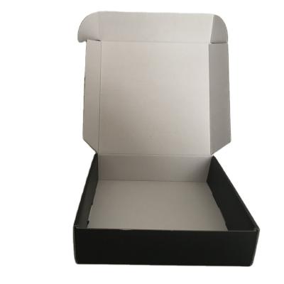 China Recyclable One Piece Style Garment Kraft Black Corrugated Paper Shipping Box for sale