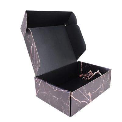 China Recyclable Black Strong Craft Cardboard Shipping Boxes Custom Logo Printed Custom Mailing Box for sale