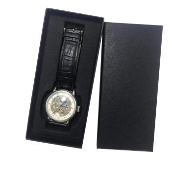 China Handmade Luxury Watch Packaging Boxes Exquisite Paper Watch Box With Lid Custom Your Own Logo Gift Black Box for sale