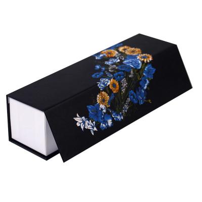 China Magnetic Rectangular Gift Flip Top Box Handmade Makers Vintage Flowers Customized Packaging Paper Boxes for sale