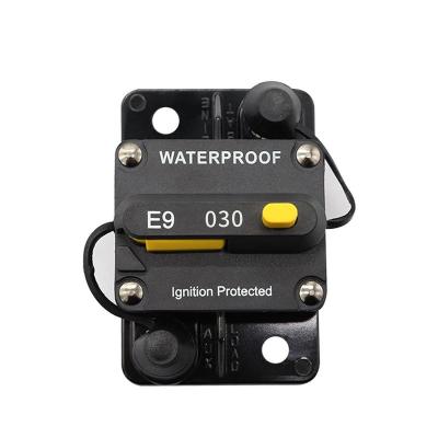 China PC+48V 30A Protector Nickel Plated Copper Manual Reset Overcurrent Protect Current Car Boat Accessories for sale