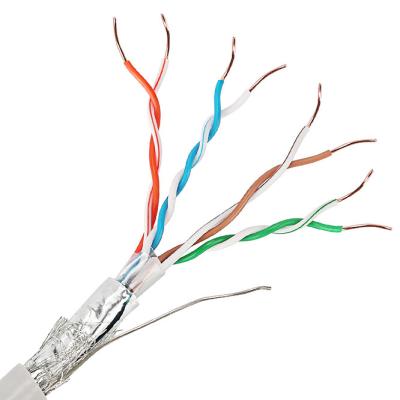 中国 座礁させたワイヤーとの二重保護されたCat5e LANケーブルUTP SFTP 24AWG 販売のため